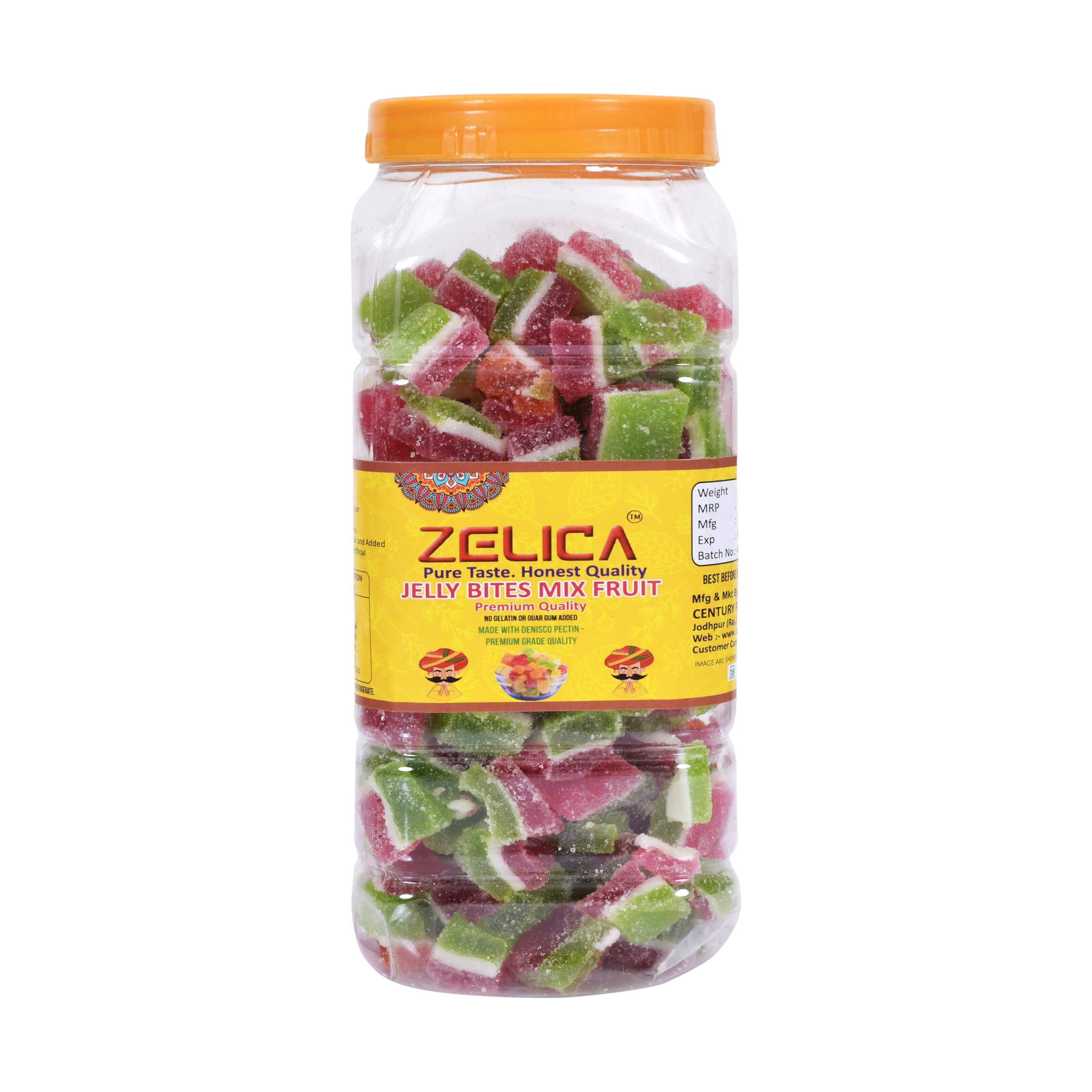 Zelica Jelly Bites Mix Fruit | 1000g | No Gelatin | Pectin Jelly